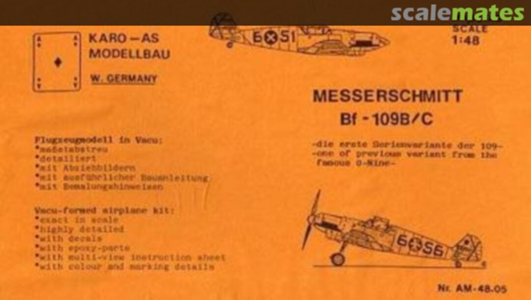 Boxart Messerschmitt Bf-109B/C AM-48.05 Karo As