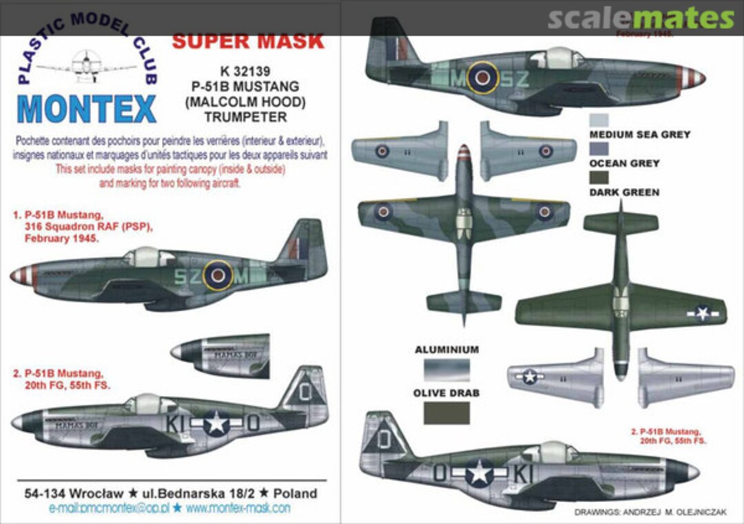 Boxart P-51 Mustang III (MALCOLM HOOD) K32139 Montex