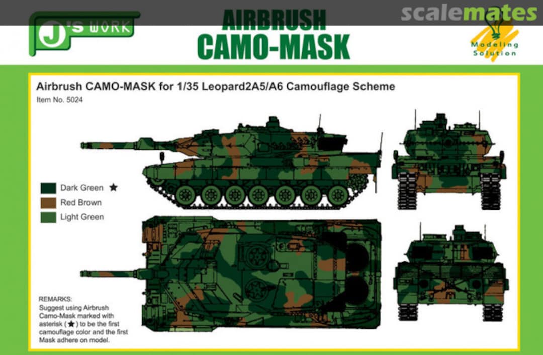 Boxart Airbrush CAMO-MASK Leopard 2 A5/A6 PPA5024 J's Work