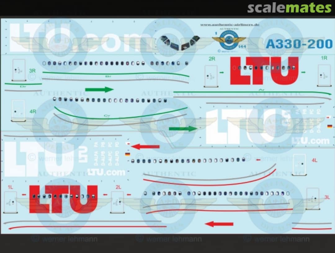 Boxart LTU A330-200 LTU A330-200 Authentic-Airliner-Decals