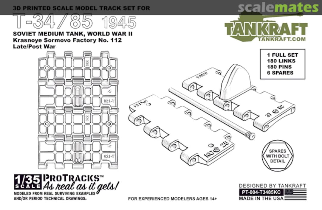 Boxart T-34/85 1945 Krasnoye Sormovo Factory No.112 Late/Post War PT-004-T3485KC Tankraft