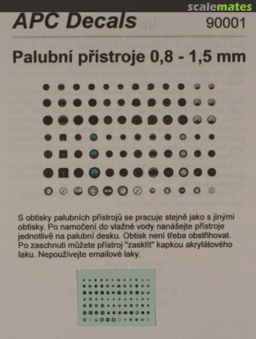 Boxart Palubní přístroje 0,8 - 1,5 mm 90001 APC Decals