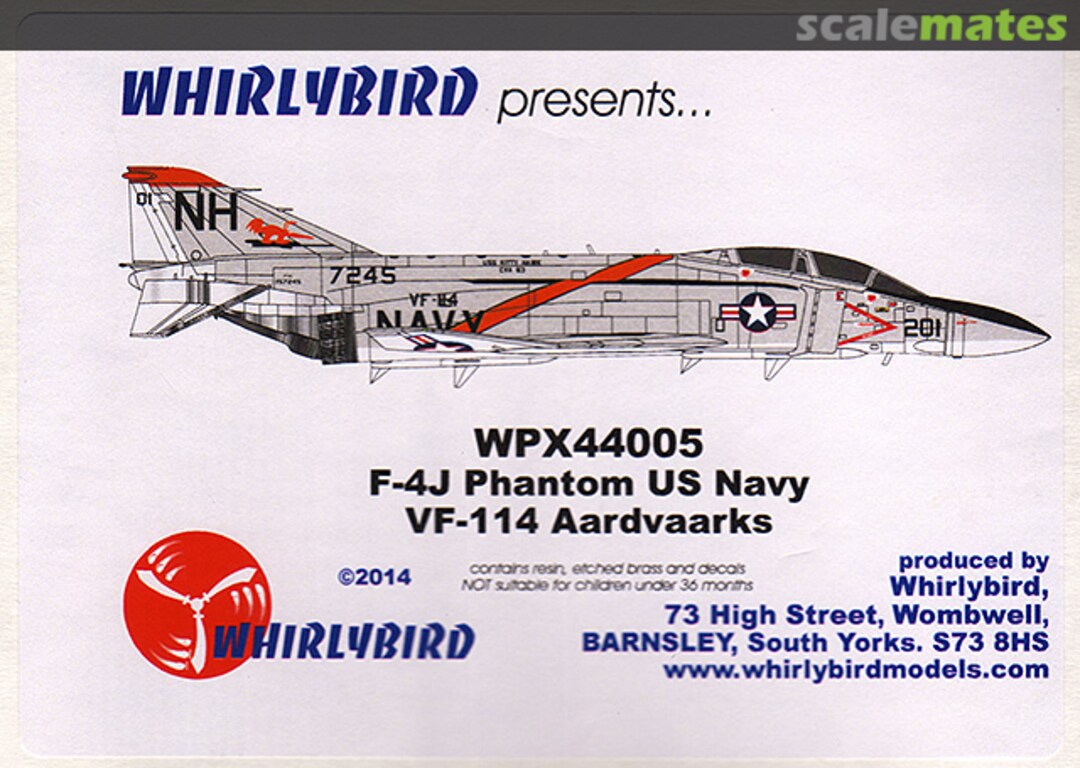 Boxart F-4J Phantom US Navy - VF-114 Aardvaarks WPX44005 Whirlybird