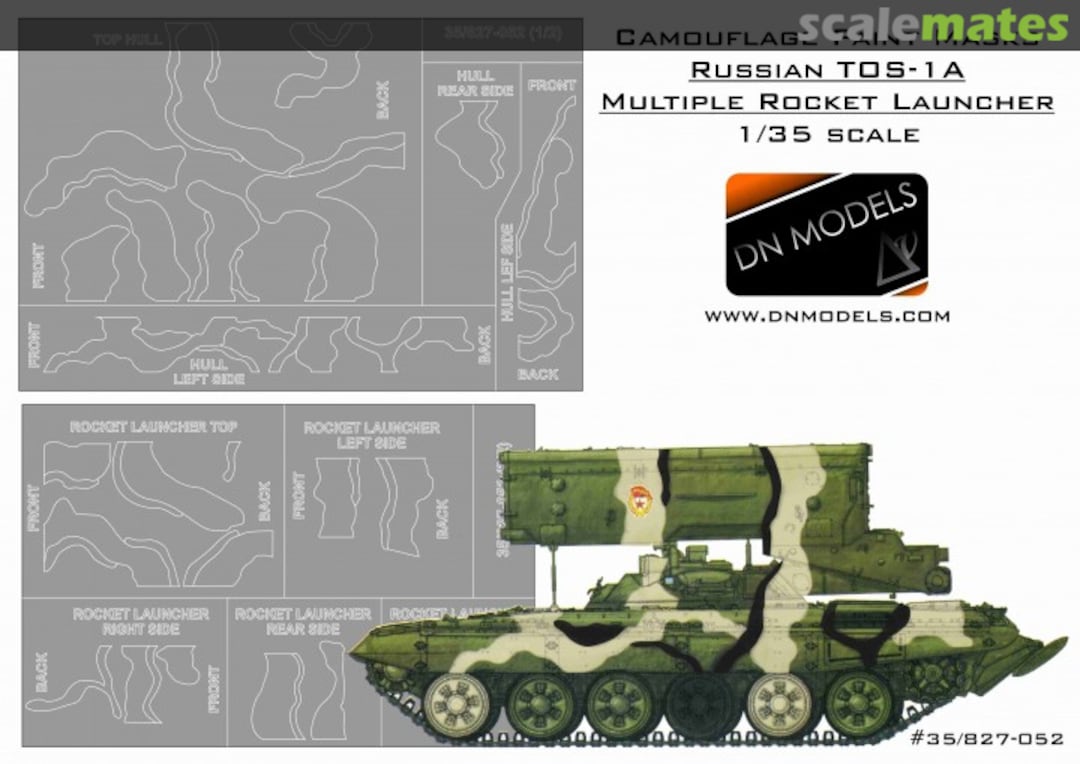 Boxart Paint Masks Set for Russian TOS-1A Rocket Launcher 35/827-052 DN Models