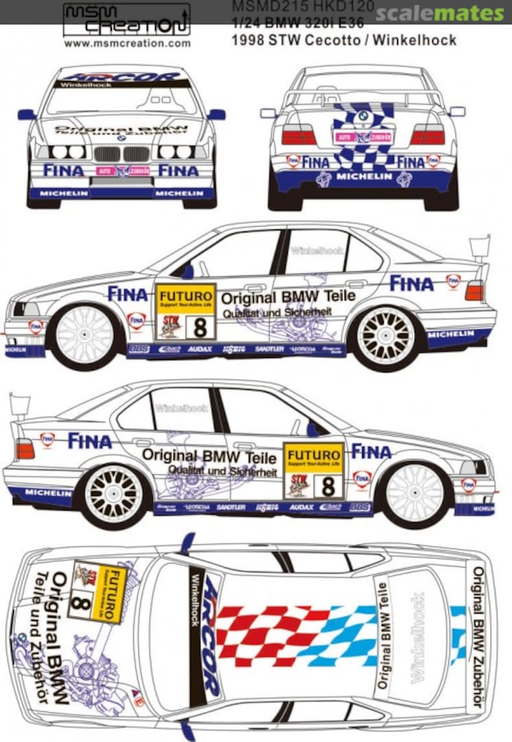 Boxart BMW 320i 1998 STW Cecotto Winkelhock MSMD215 MSM Creation