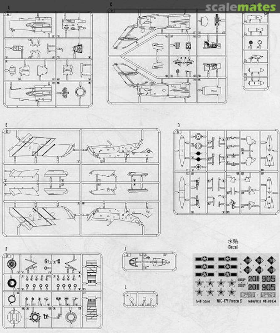 Contents MiG-17F Fresco C 80334 HobbyBoss