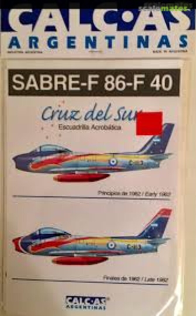 Boxart SABRE F-86 F-40 72000 Aerocalcas Argentinas