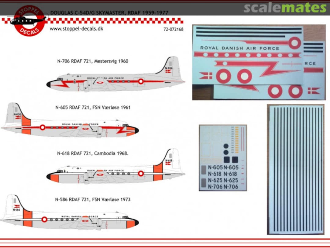 Boxart Douglas C-54D/G Skymaster, RDAF 072168 Stoppel Decals