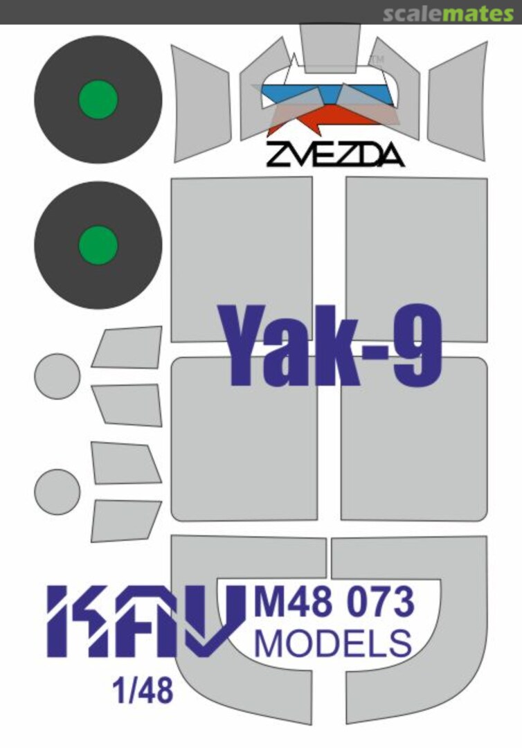 Boxart YaK-9 paint mask (Zvezda) KAV M48 073 KAV models