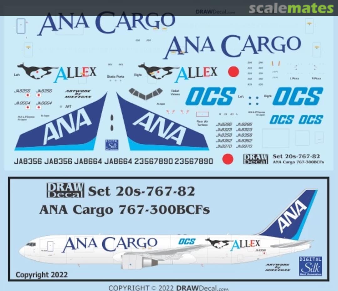 Boxart ANA Cargo 767-300BCFs 20-767-82 Draw Decal