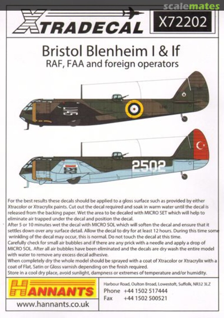 Boxart Bristol Blenheim X72202 Xtradecal