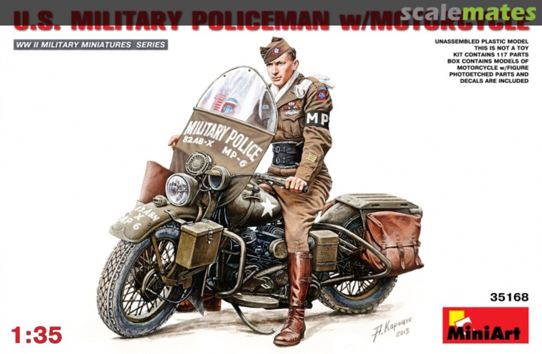 Boxart Military Policemen w/Motorcycle 35168 MiniArt