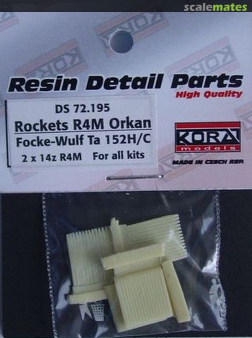 Boxart Rockets R4M Orkan for Messerschmitt Ta-152H/C DS 72.195 Kora Models