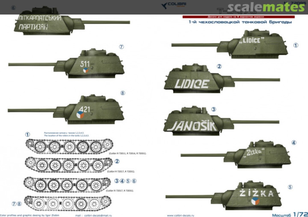 Boxart T-34/76 (Czechoslovak) 72095 Colibri Decals