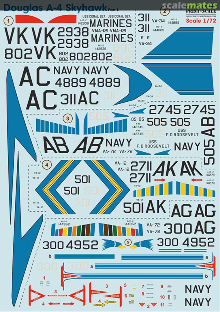 Boxart Douglas A-4 Skyhawk. Part 1 72-367 Print Scale