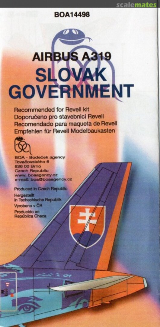 Boxart Airbus A319 Slovak Government BOA14498 BOA Decals