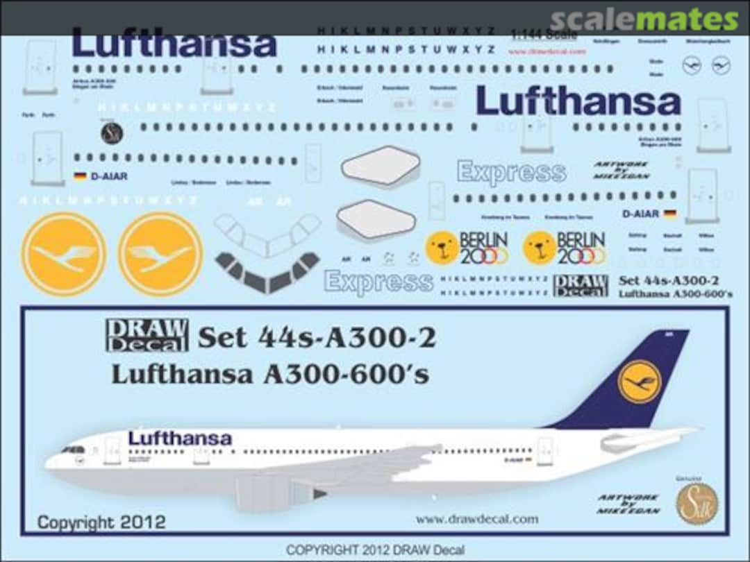 Boxart Lufthansa Airbus A300-600's 44s-A300-2 Draw Decal