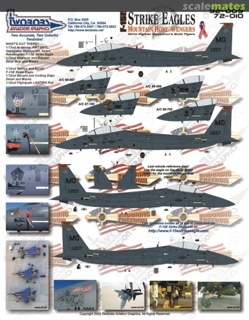 Boxart F-15E Strike Eagles Mountain Home Avengers 72-010 TwoBobs Aviation Graphics