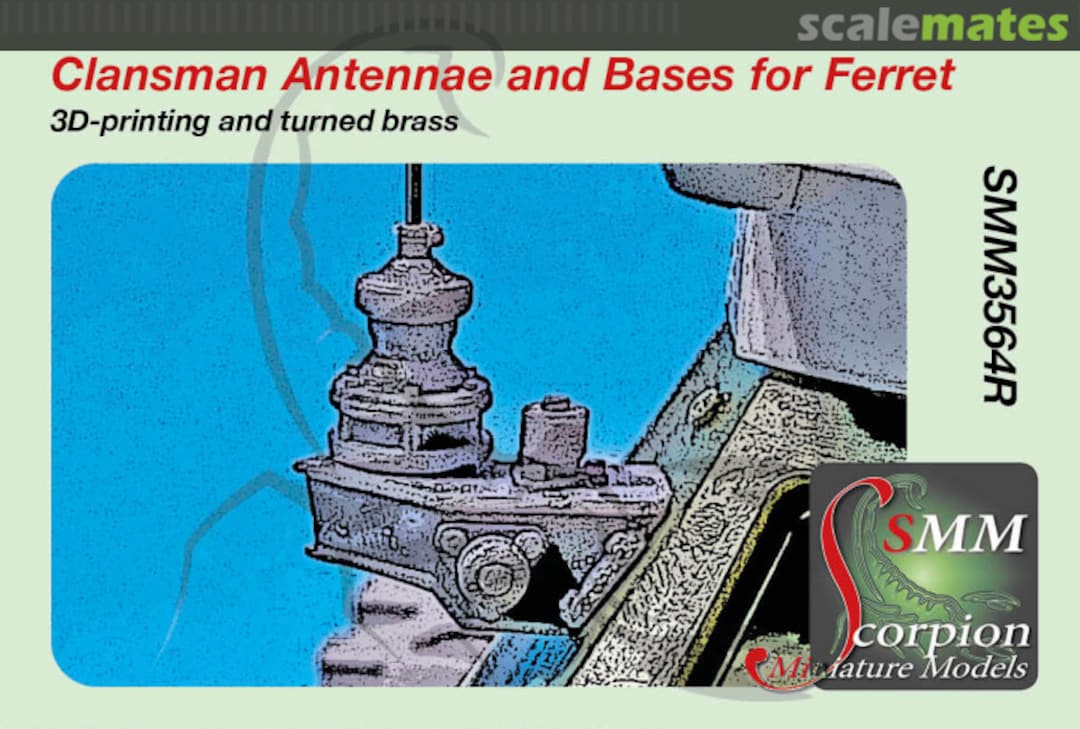 Boxart Clansman Antennae and Bases for Ferret SMM3564R Scorpion Miniature Models