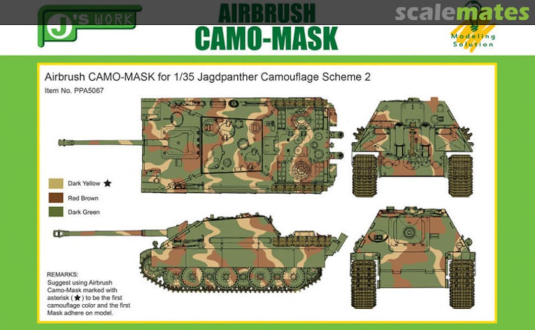 Boxart Airbrush CAMO-MASK Jagdpanther Camo Scheme 2 PPA5067 J's Work