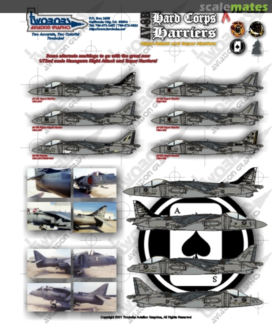 Boxart AV-8B Hard Corps Harriers 72-009 TwoBobs Aviation Graphics