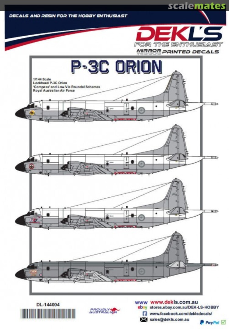 Boxart Lockheed P-3C Orion - RAAF 1990's 'Compass' Low Vis DL144004 DEKL's