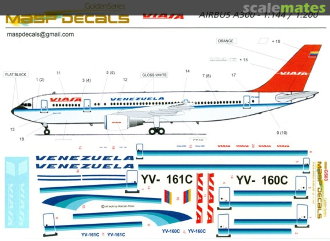 Boxart Airbus A300B4-203 MASP44-GS03 MASP Decals