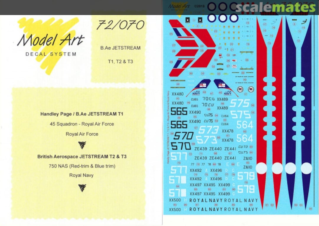 Boxart BAe Jetstream T1,T2 & T3 72/070 Model Art Decal System