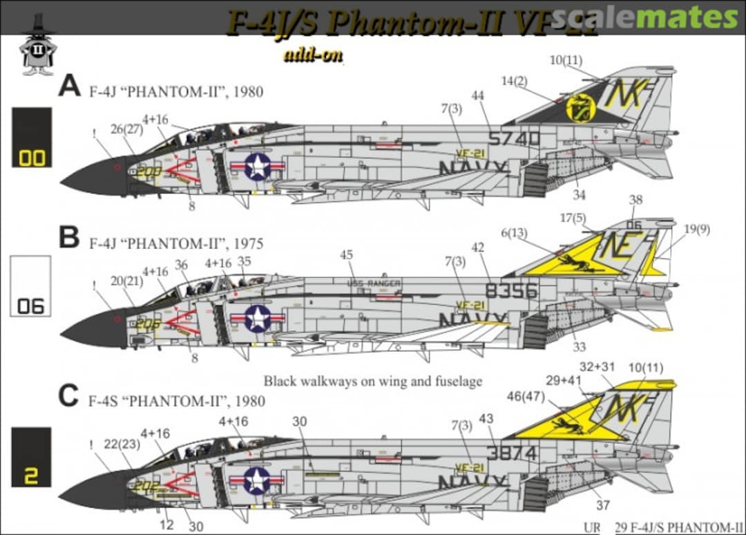 Boxart F-4J/S Phantom-II VF-21 (no stencils) UR14429 UpRise