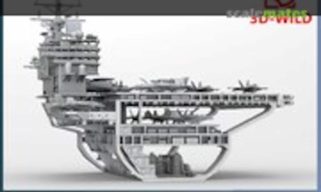 1:350 CVN-76 USS Ronald Reagan Aircraft Carrier Cutaway of Bridge Section (3D-Wild DAN00)