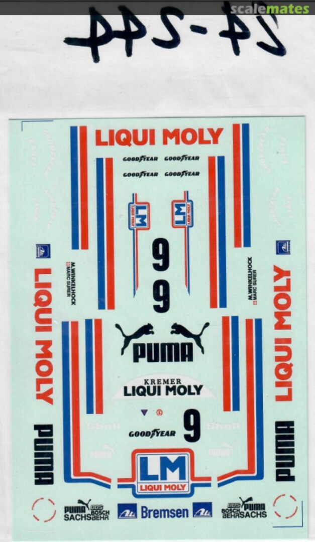 Boxart Porsche 962C - Liqui Moly - M. Winkelhoch - 200 miles Nurnberg - 1985 24-244 DMC Decals