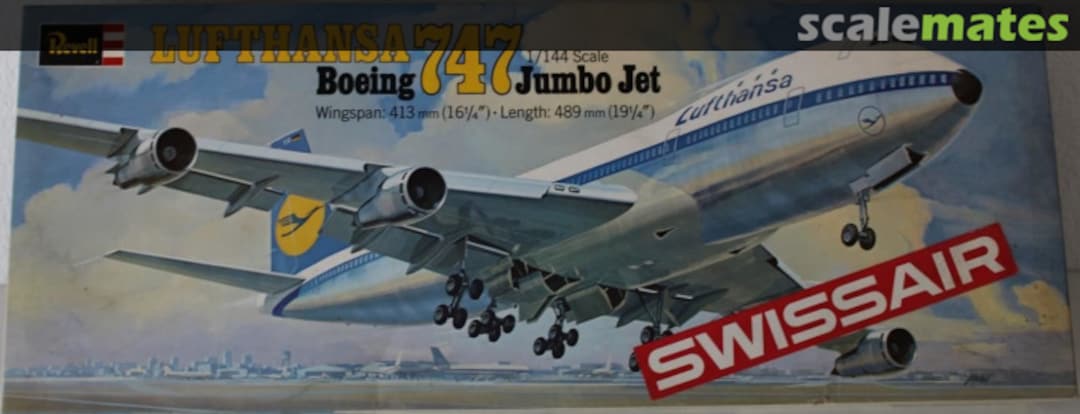 Boxart Swissair Boeing 747 Jumbo Jet H-176 Revell