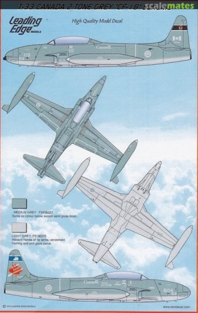 Boxart T-33 Canada 2 Tone Grey "CF-18" Scheme 72.84 Leading Edge