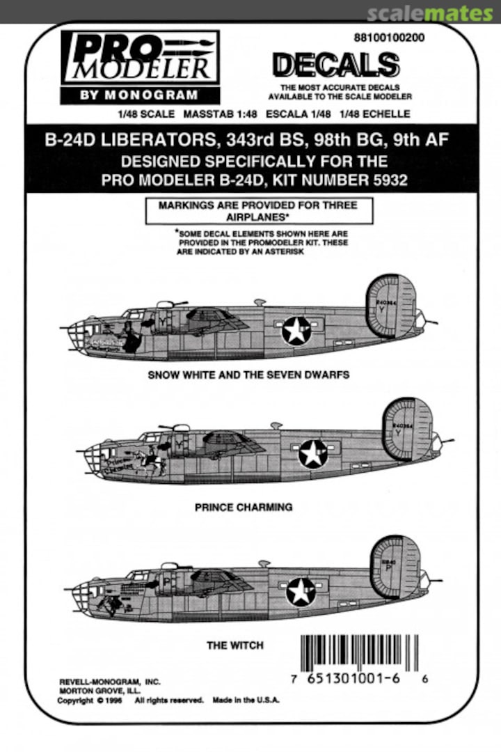 Boxart B-24D Liberators 88100100200 Pro Modeler