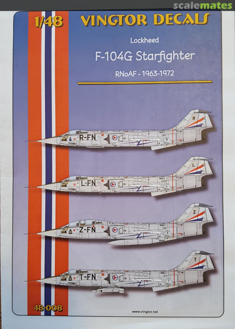 Boxart F-104G Starfighter 48-008 Vingtor Decals