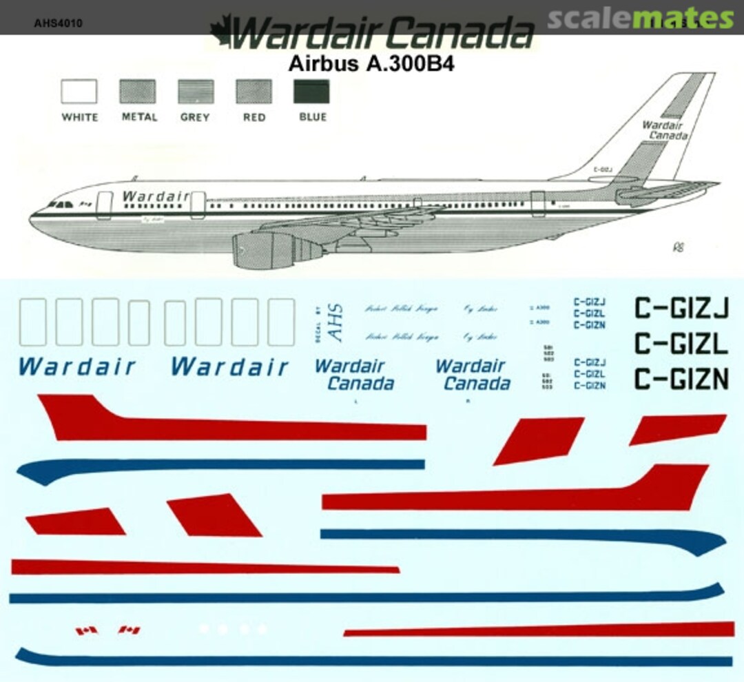 Boxart Airbus A300B4 AHS4010 Airline Hobby Supplies