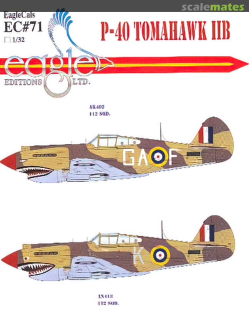 Boxart P-40 Tomahawk IIB EagleCals EC32-71 Eagle Editions