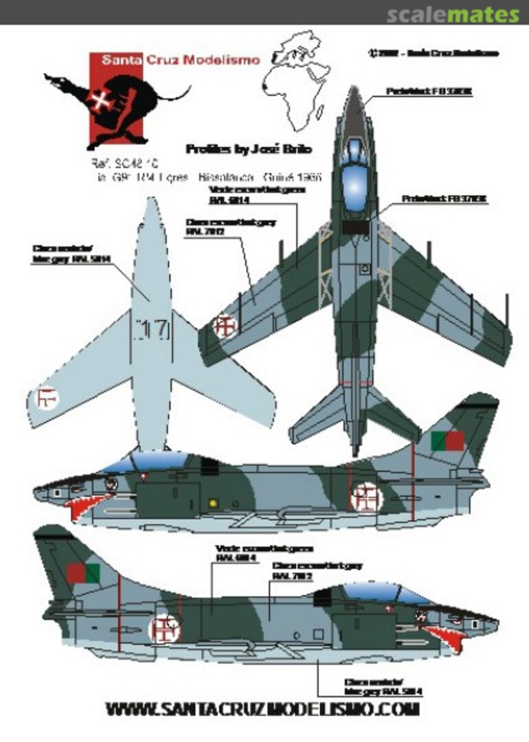 Boxart Fiat G91 R/4 Tigres - Bissalanca - Guiné 1996 4810 Santa Cruz Modelismo