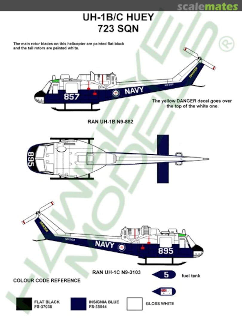 Boxart RAN, Bell UH-1B/C, HS-723 Sqn. RAN-03 Hawkeye Models