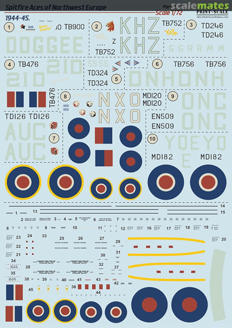 Boxart Spitfire Aces of Northwest Europe 1944-45 72-386 Print Scale