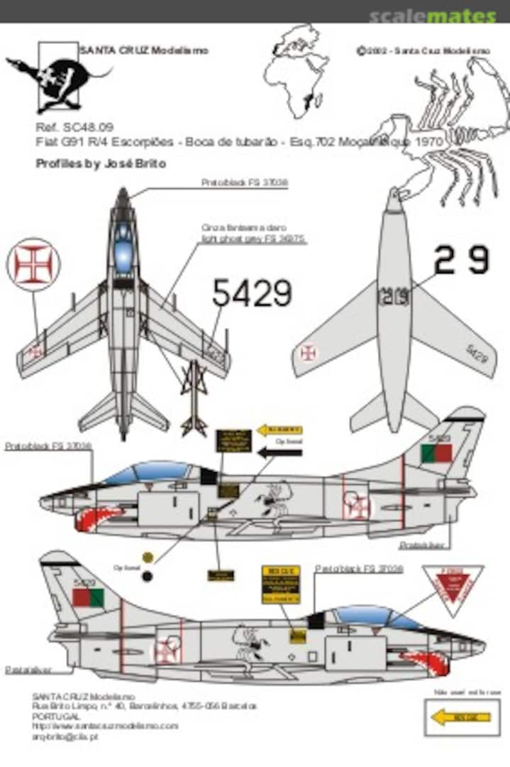 Boxart Fiat G91 R/4 Escorpião boca de tubarão 4809 Santa Cruz Modelismo