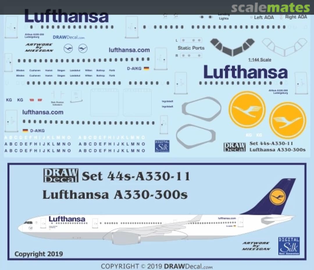 Boxart Lufthansa A330-300s 44-A330-11 Draw Decal