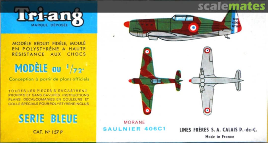 Boxart S.N.C.A.O. Morane Saulnier 406 C1 157/P Tri-ang (FROG)