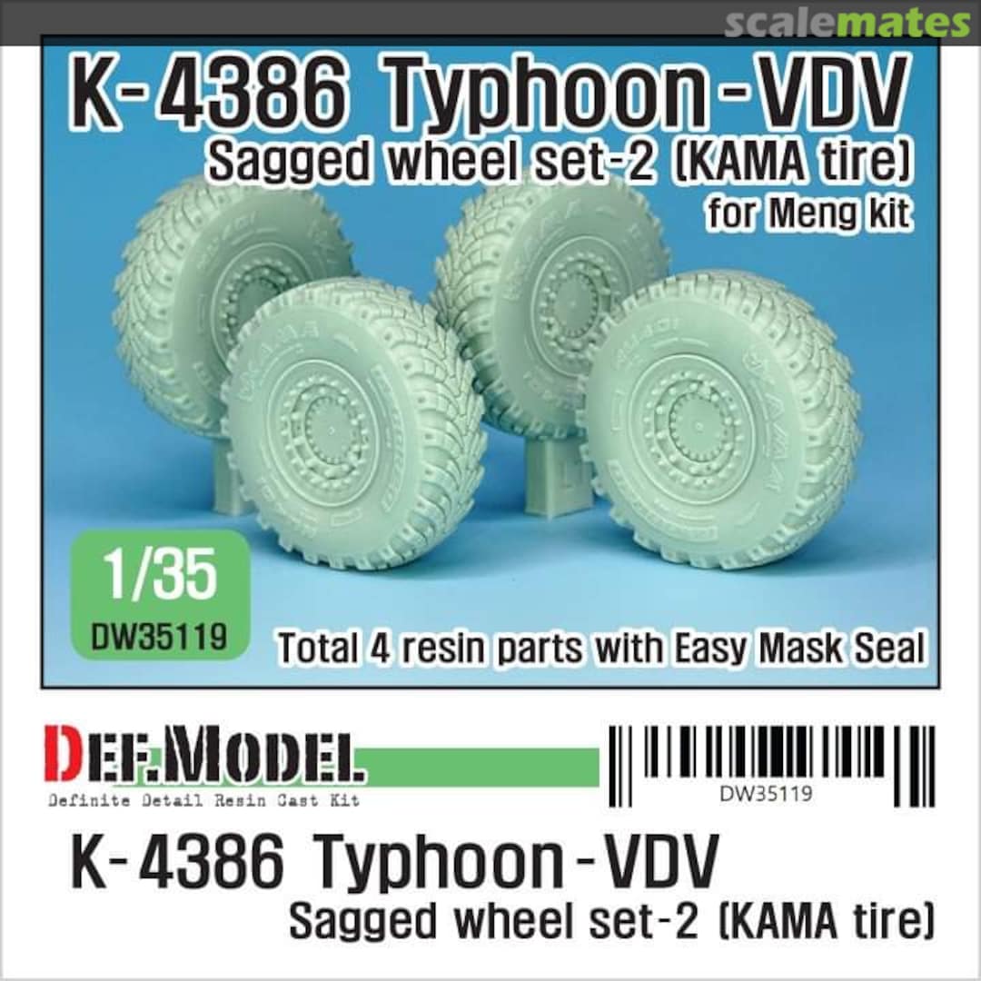 Boxart K-4386 Typhoon VDV sagged wheels set 2 (KAMA tire) DW35119 Def.Model