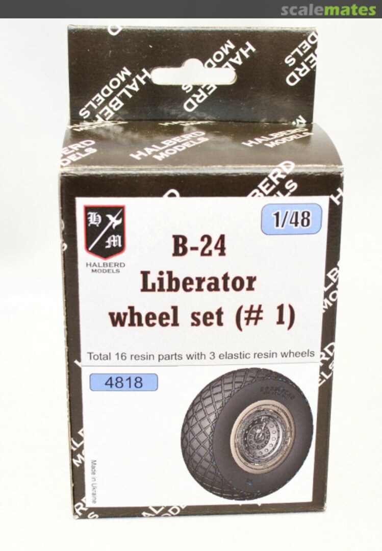 Boxart B-24 Liberator Wheel set 4818 Halberd Models