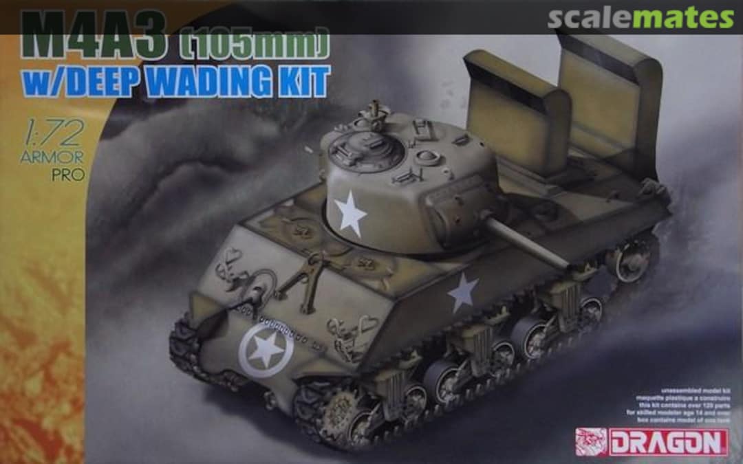 Boxart M4A3 105mm Sherman w/deep wading kit 7330 Dragon