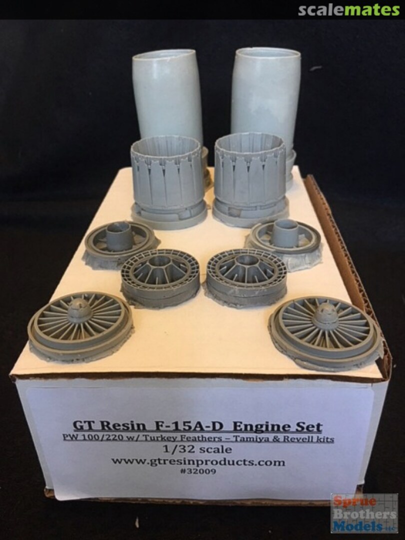 Boxart F-15A-D Eagle Engine Set [PW 100/220 with Turkey Feathers] (TAM/REV kit) 32009 GT Resin