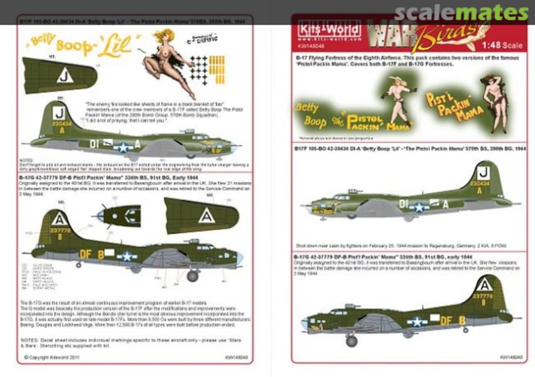 Boxart B-17G Flying Fortress KW148048 Kits-World