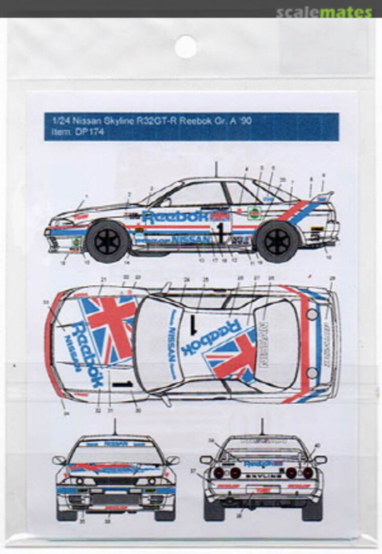 Boxart Nissan Skyline GT R32 Reebok #1 Gr. A 1990 DP174 Decalpool