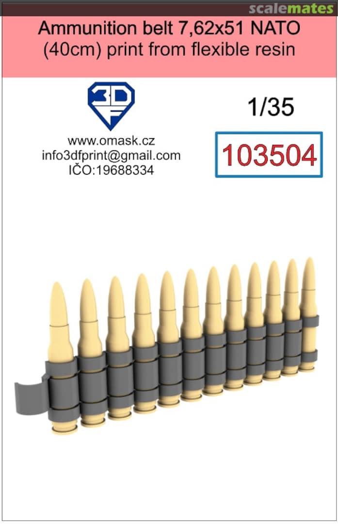 Boxart Ammunition Belt 7,62x51 NATO (40cm) 103504 3DF Print